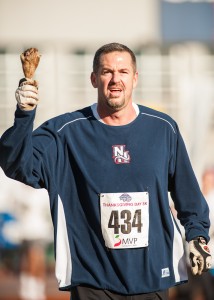 Turkey leg runner in the Millennium Running Thanksgiving Day 5k